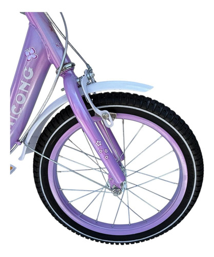 Bicicleta Aro 16 Con Canastilla Y Ruedas De Aprendizaje