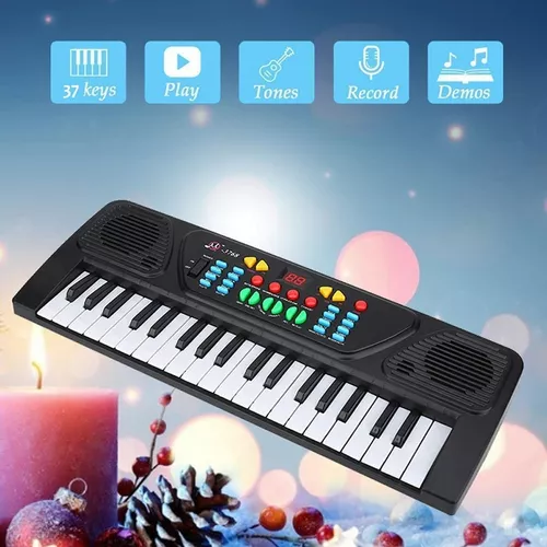 Junlucki piano de teclado infantil, teclado de piano portátil, 37 teclados,  instrumentos musicais de piano elétricos, para aniversário/Natal de 3 anos  ou mais (pó) : : Brinquedos e Jogos