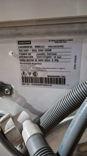 Lavarropas Automático Samsung Usado En Excelente Estado Blanco