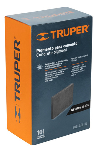 Pigmento Tierra Color Negro Para Cemento 1kg Truper 