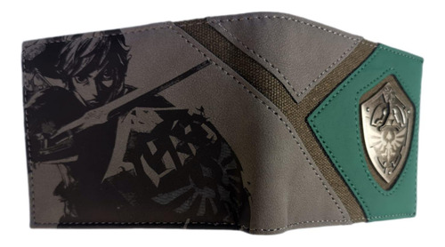 Cartera Billetera Modelo The Legend Of Zelda Escudo Metal.