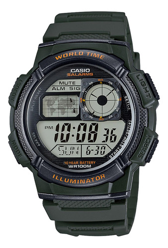 Reloj Casio Verde Hombre Ae-1000w-3av 100% Original