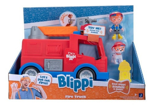 Blippi Camion De Bomberos Con Figura Original Wabro 86156