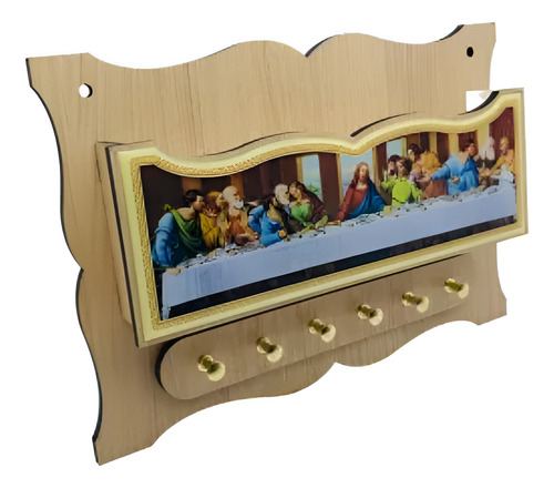 Porta Chave Religioso Parede Santa Ceia Com Porta Objetos