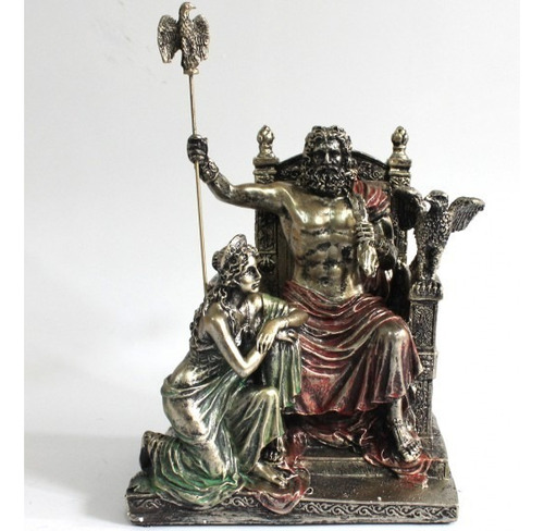 Estatua De Zeus E Hera No Trono Deus Grego Mitologia Grega Cor Prata