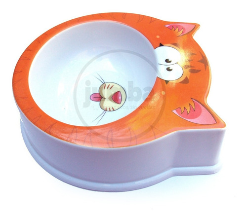 Imagen 2 de 4 de Comedero Para Gatos Estampado Melamina Involcable Gato
