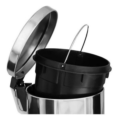 Imagen 2 de 6 de Escobilla Acero + Cesto Basura Acero Inox. 3l - Sheshu Home