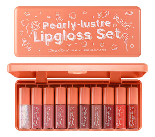 Set De 10 Esmaltes Labiales En Caja De Regalo C Matte Antiad