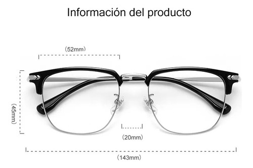 Lentes Para Computadora Hombre Tr Moda Retro Anti Luz Azul