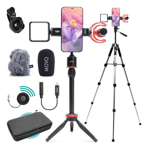 Kit De Vlogging Movo Ivlog1 Para iPhone Con Trípode De Tamañ