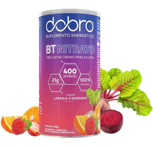 Bt Nitrato Dobro Sabor Laranja E Morango 450g Sabor Laranja con frutilla