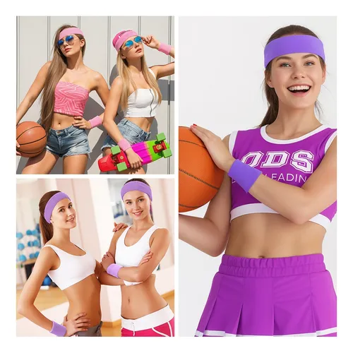 ** Deportiva Banda Cabeza Sudor Diadema Muñequera Elástica