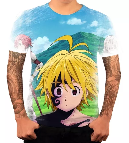 kit Personalizado Anime Sete Pecados Capitais + camiseta