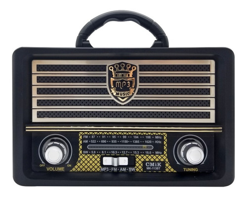 Radio Portatil Retro Vintage Am/fm Bluetooth Diginet