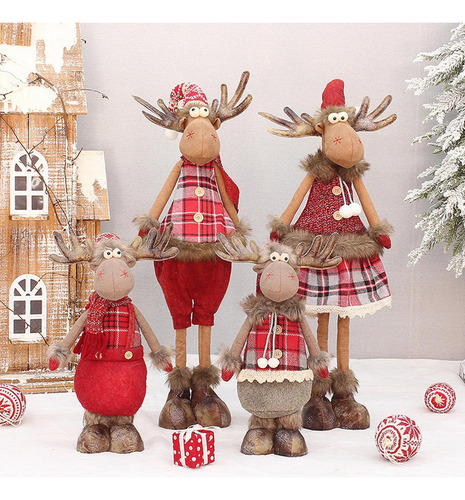 Figura De Muñeca De Alce Navideño, Bonito Estilo C, 22 X 15