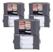 Comprar Pack De 6 Cajas Organizadoras De Tela 60x45x30 Cm Plegables, Resistentes Y Perfectas Para Guardar Ropa, Mantas Y Más En Hogar Y Oficina Diseño Moderno Otec