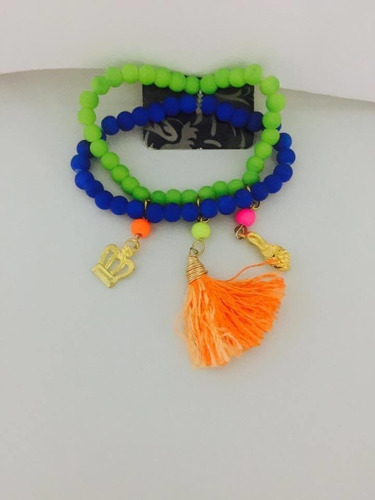 Pulsera De Piedras Color Neon!