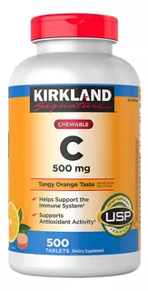 Kirkland Vitamina C Masticable 500mg 500 Tabletas
