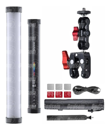 Bastão Rgb Godox Tl30 Bluetooth Com Suporte Garra Clamp Cor da estrutura Preto Cor da luz BRANCO QUENTE, FRIO E RGB 127/220V