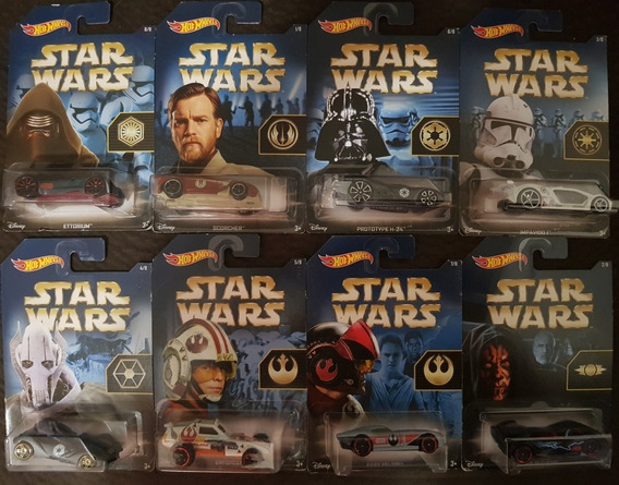 Hot-Wheels Conjunto de veh/ículos Mattel Star Wars de 8 FKD57