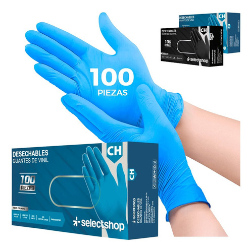 Guantes De Nitrilo Vinil Libre De Latex Sin Polvo Azul Negro