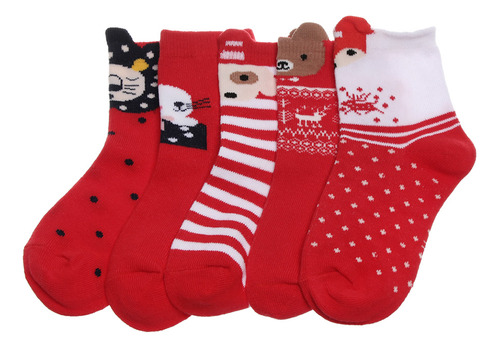 Calcetines Para Niños, Navidad, Papá Noel, Espesos Para Otoñ