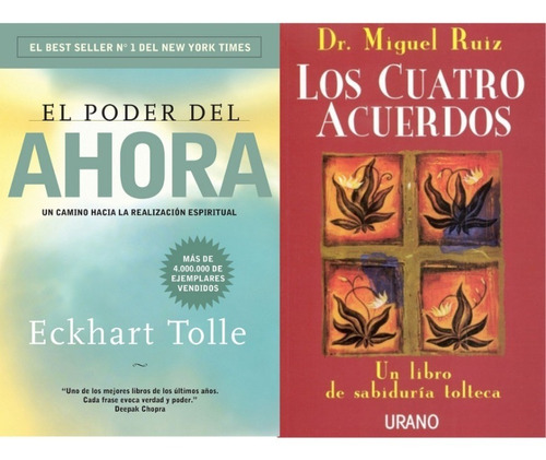 El Poder Del Ahora + Los Cuatro Acuerdos Libros Nuevos