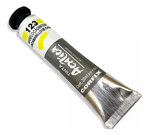 Tinta Acrílica 37ml 123 Amarelo Cadmio Corfix