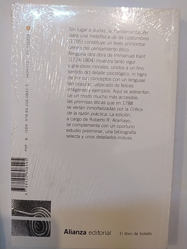 Fundamentación Para Una Metafísica De Las Costumbres I. Kant