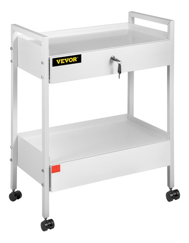 Carrito De Serivios Dental Lab Movil Con Llave 2 Niveles