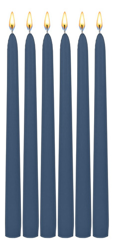 6 Velas Largas Azul Marino 35cm Para Candelabro Aluzza