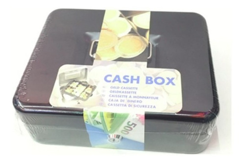 Caja Metalica Para Dinero Con Llave Y Bandeja 20x16 Cm