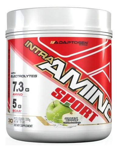 Suplemento Em Pó Adaptogen Science Intra Amino Sport Bcaa Sabor Maça Verde Em Pote De 201g