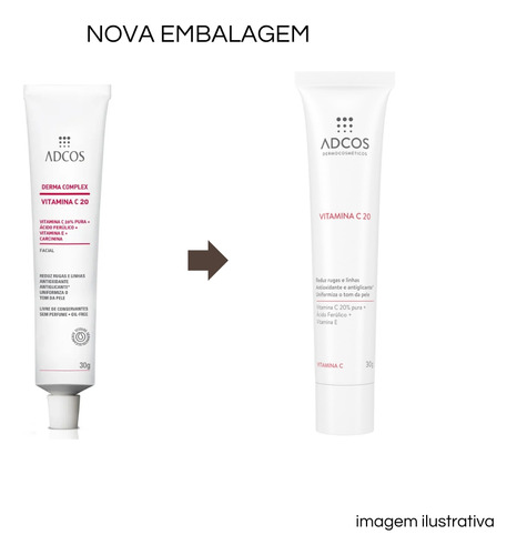 Creme Vitamina C 20 Adcos Derma Complex 30g Dia/noite Todo Tipo De Pele Dia/noite