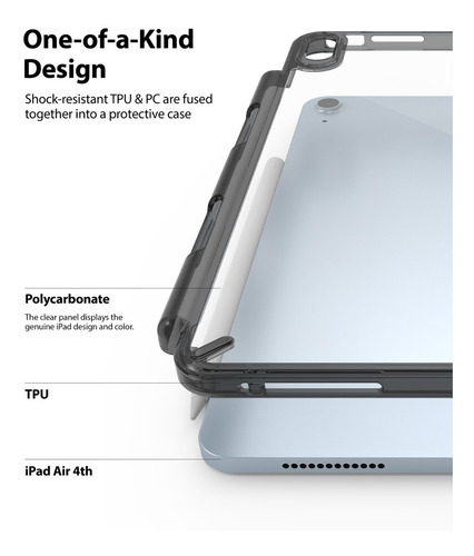 Imagen 2 de 7 de Funda iPad Air 4ta 2020 Ringke Fusion Anti Impacto Original