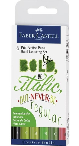 Faber Castell Pitt Artist Pen Hand Lettering X6 