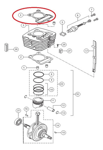 Empaque De Cabeza Tvs Original Star Sport 125