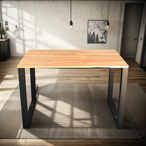 comprar Mesa De Comedor Escritorio Metal Y Madera Finger Acero Silla