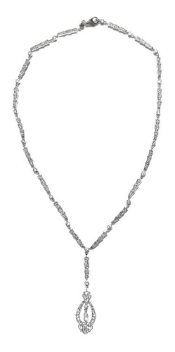 Imagen 1 de 3 de Collar Mujer Vintage Zirconias Plata .925 Moda Gargantilla