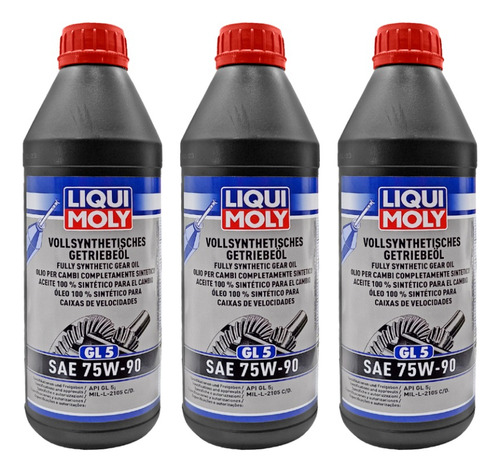 Kit 3 Aceit Sint Liqui Moly Gl5 75w-90 Trans Carg Elevada 1l