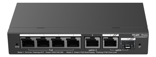 Roujie Reyee Rg-es206gs-p Switch Poe 6p Gigabit 1sfp Cloud