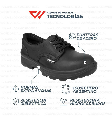 Imagen 8 de 10 de Zapato De Seguridad Conwork Línea Industrial 541za