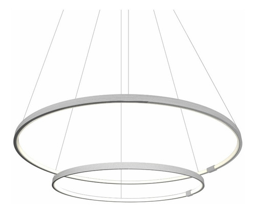 Lampara Colgante Led Circular Doble 28/44 50w 2 Luces Araña Estructura Aluminio Anodizado
