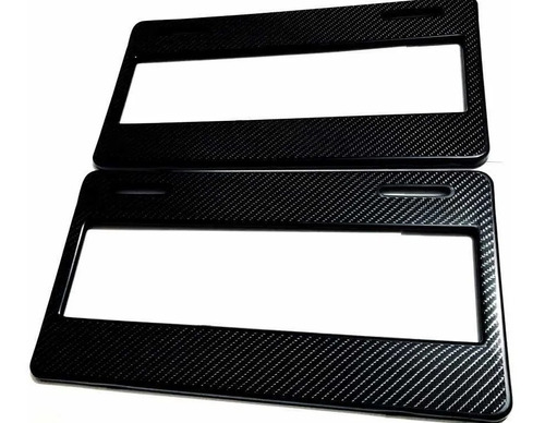 Par (2) Porta Placas Universales Estilo Fibra De Carbono