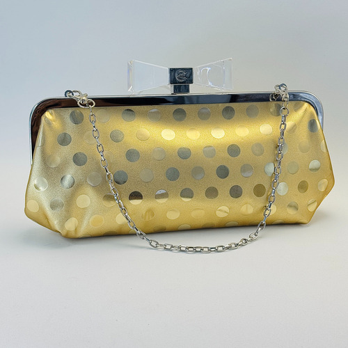 Relógio De Pulso Analogico Champion Dourado +bolsa Colorida Fundo Branco