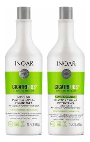 Kit Shampoo + Condicionador Plástica Capilar Inoar Cicatrifios Sq...