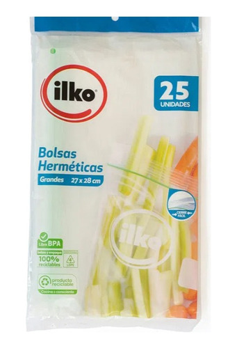 Bolsas Hermeticas Grandes 27x28cm Ilko