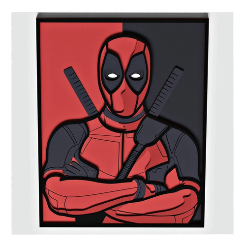 Cuadro Decorativo Deadpool Spiderman Comic Madera
