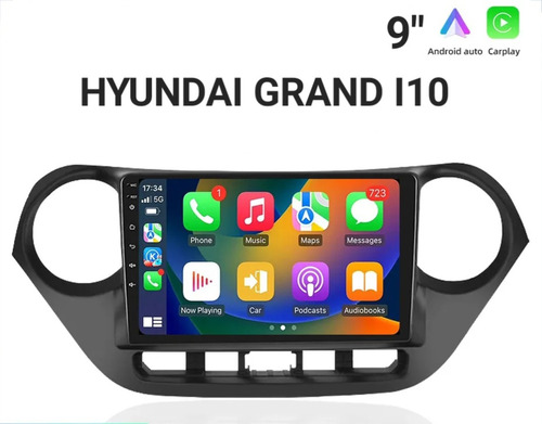 Radio Multimedia 9p. Hyundai Grand I10 Android Carplay C/cam