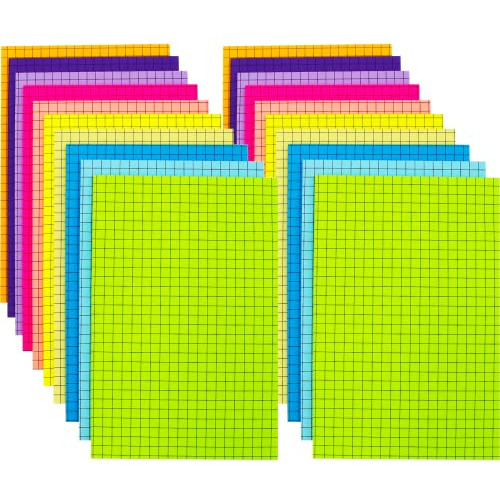 (20 Pad) Lined Grid Sticky Notes, 4x6 Inch, 720 Sheets ...